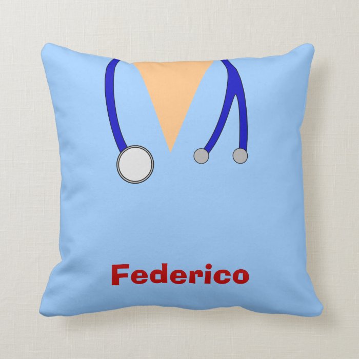 Funny Scrubs Nurses Whimsical Design Throw Pillow