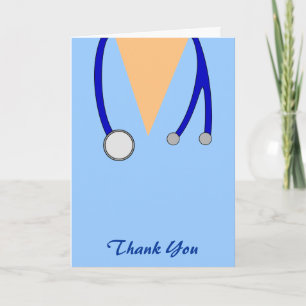 Funny Scrubs Nurses Whimsical Thank You Card