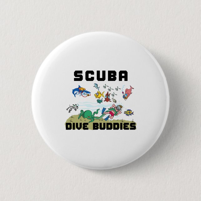 Funny Scuba Dive Buddy  Button (Front)
