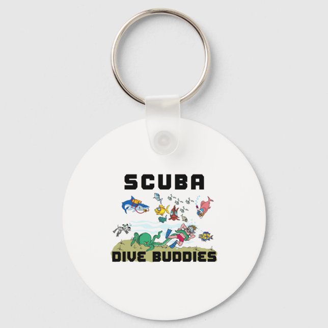Funny Scuba Dive Buddy  Keychain (Front)