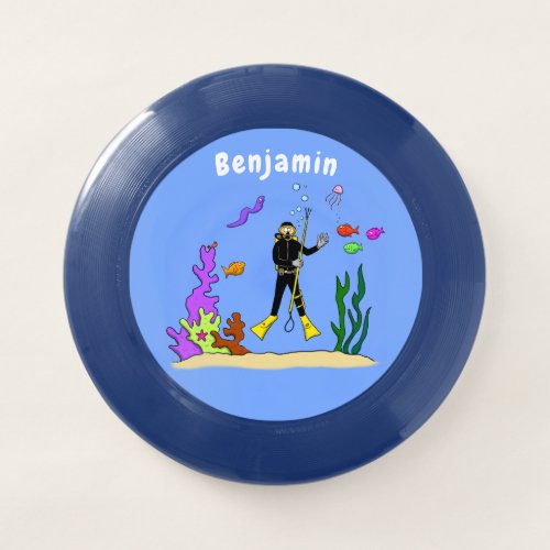 Funny scuba diver and fish sea creatures cartoon Wham_O frisbee