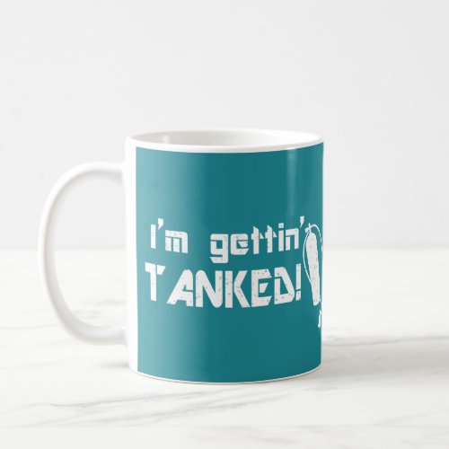 Funny Scuba Diver Getting Tanked Personalised Coffee Mug