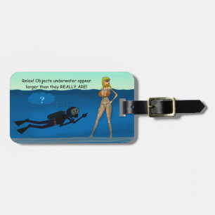 FUNNY SCUBA DIVER UNDERWATER GIRL, DIVING GIFT LUGGAGE TAG