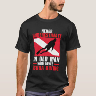 Funny Scuba Diving Art For Grandpa Men, snorkeling T-Shirt