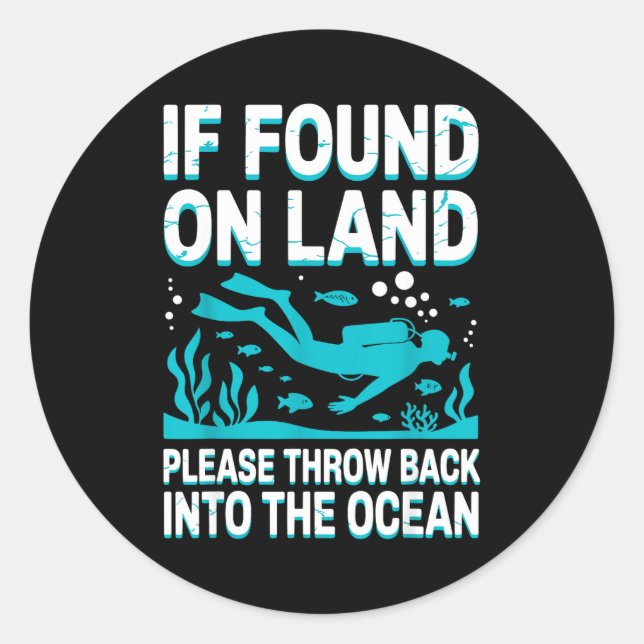 Funny Scuba Diving Art For Men Women Scuba Dive Sc Classic Round Sticker (Front)