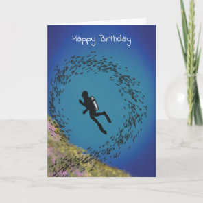 Funny Scuba Diving Diver Underwater Card