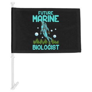 Funny Scuba Diving Gift Dive Biology Future Marine Car Flag