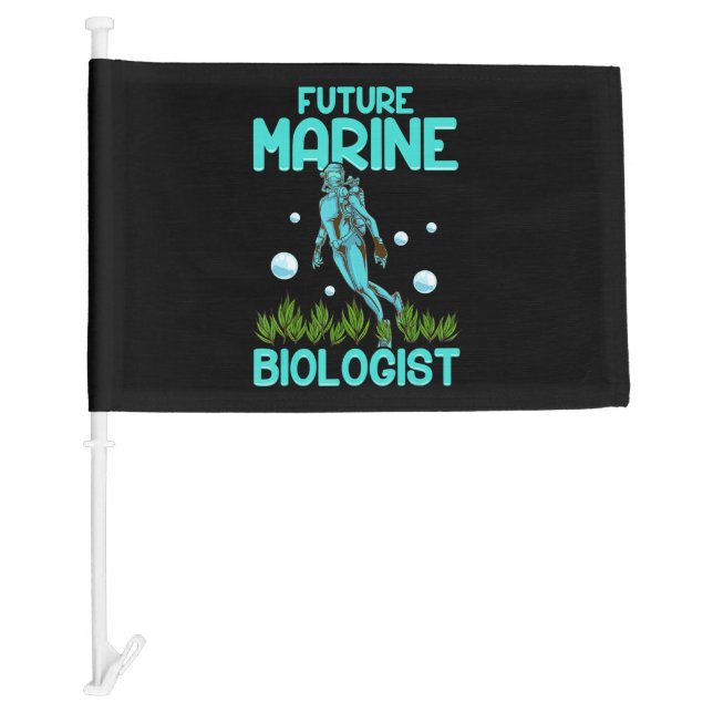 Funny Scuba Diving Gift Dive Biology Future Marine Car Flag (Front)