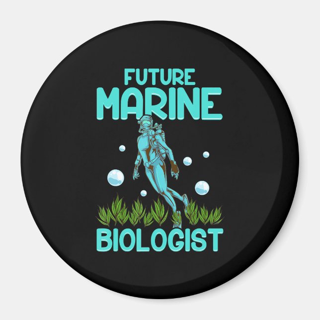 Funny Scuba Diving Gift Dive Biology Future Marine Magnet (Front)