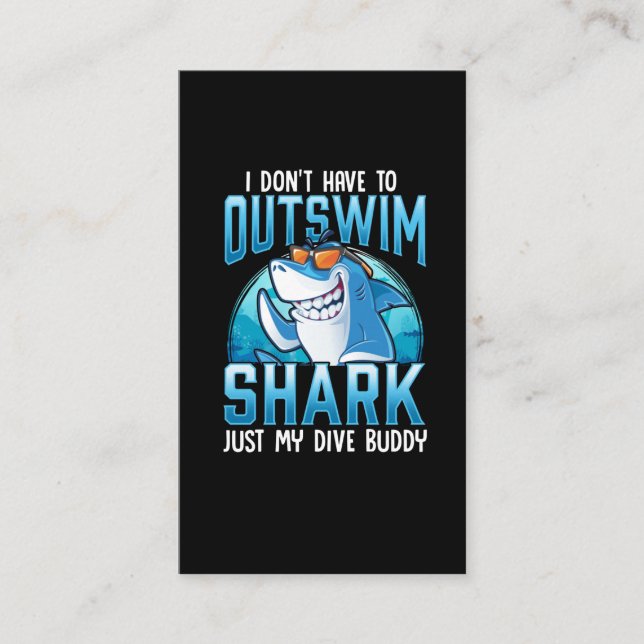 Funny Scuba Diving Shark Dive Buddy Business Card (Front)