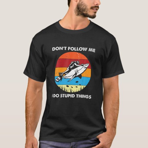 Funny Scuba Diving Shark Diver Gift For Men T_Shirt