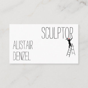 Funny sculptor man customizable business card