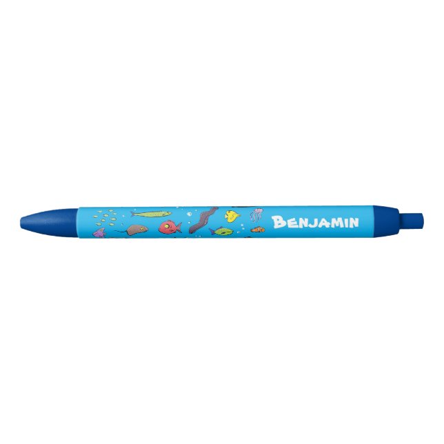Funny sea creatures cartoon illustration pen (Front)