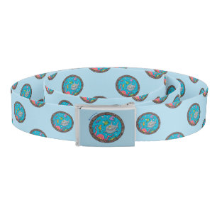 Funny sea creatures underwater cartoon drawing belt