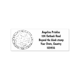 Funny sea creatures underwater cartoon drawing rubber stamp
