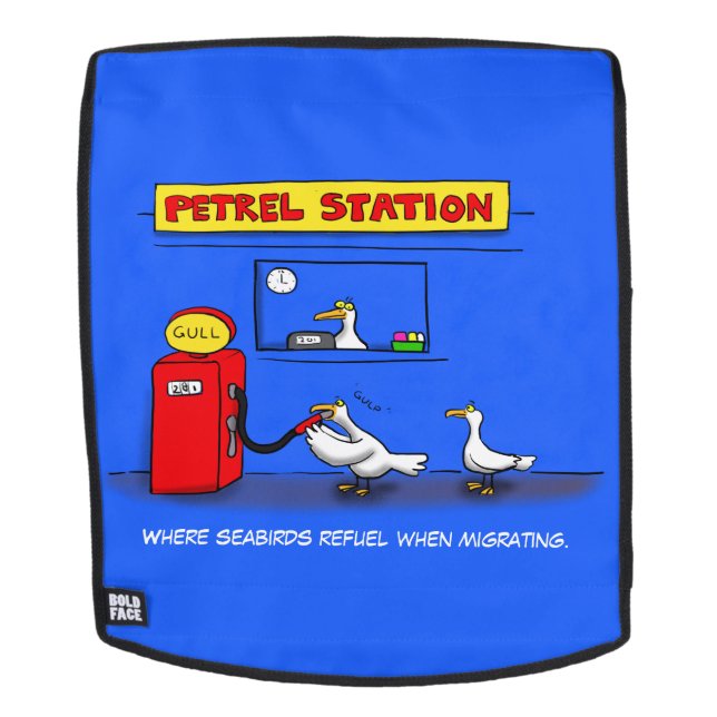 Funny sea gulls petrel cartoon humor backpack (Removable Face)