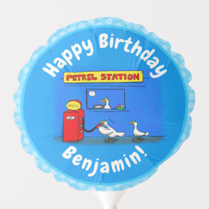 Funny sea gulls petrel cartoon humor balloon