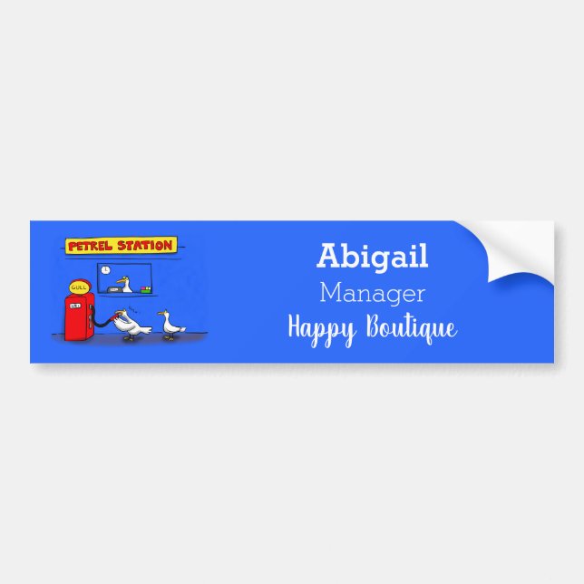 Funny sea gulls petrel cartoon humor  bumper sticker (Front)