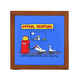 Funny sea gulls petrel cartoon humor desk organizer