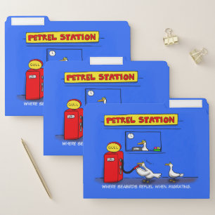 Funny sea gulls petrel cartoon humor file folder