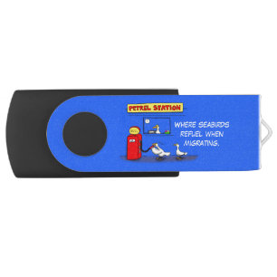 Funny sea gulls petrel cartoon humor flash drive
