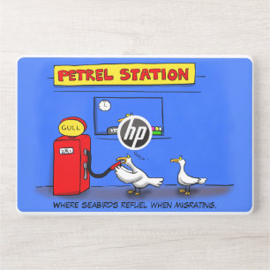 Funny sea gulls petrel cartoon humor HP laptop skin