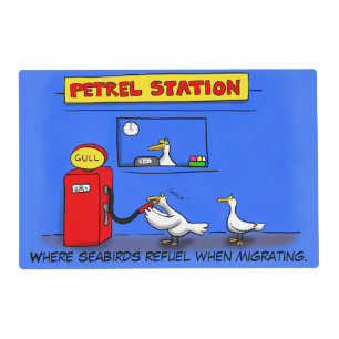 Funny sea gulls petrel cartoon humor placemat