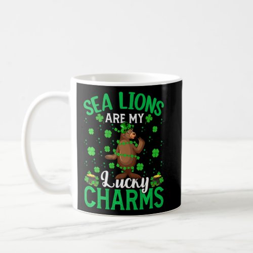 Funny Sea Lion Are My Lucky Charms Sea Lion St Pat Coffee Mug