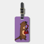 Funny Sea Otter Playing Saxophone Luggage Tag
