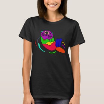 Funny Sea Otter Pop Art Shirt Design by tickleyourfunnybone at Zazzle