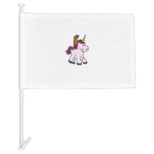 Funny Sea Otter Riding Unicorn T-shirt T-Shirt Car Flag