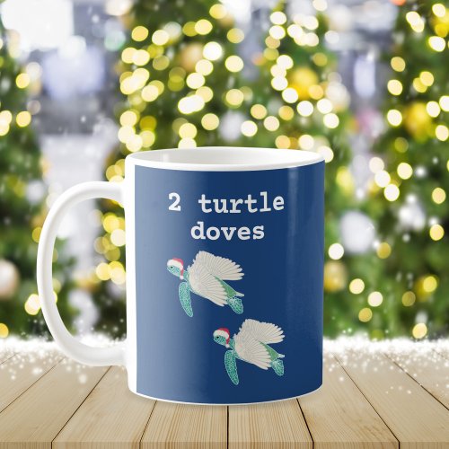 Funny sea turtle 12 days of Christmas Holiday Coffee Mug