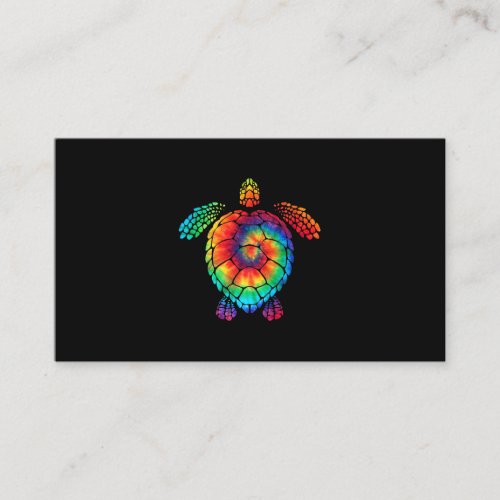 Funny Sea Turtle Ocean Tie Dye Rainbow Hippie Cost Business Card