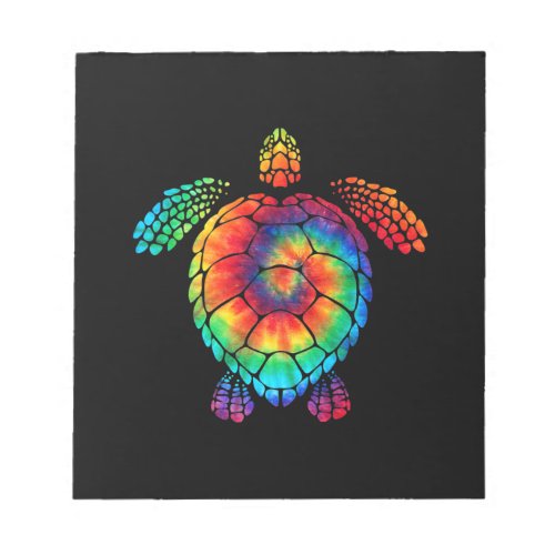Funny Sea Turtle Ocean Tie Dye Rainbow Hippie Cost Notepad