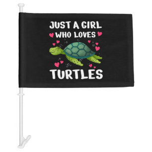 Funny Sea Turtle Turtle Lover Ocean Turtles Car Flag