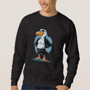 Funny Seabird in Summer Body shape and swim Trunks Sweatshirt