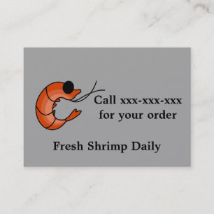 Funny seafood shrimp business card