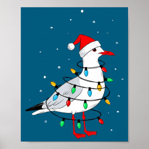 Funny Seagull Bird Christmas Animal Lover  Poster