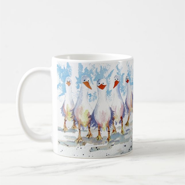 Funny Seagull Design for Beach Hut or House Coffee Mug (Left)