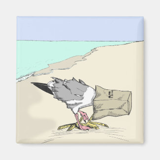 Funny Seagull Fast Food Refrigerator Magnet