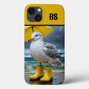 Funny Seagull in Rain Boots – Beach Humor iPhone 13 Case
