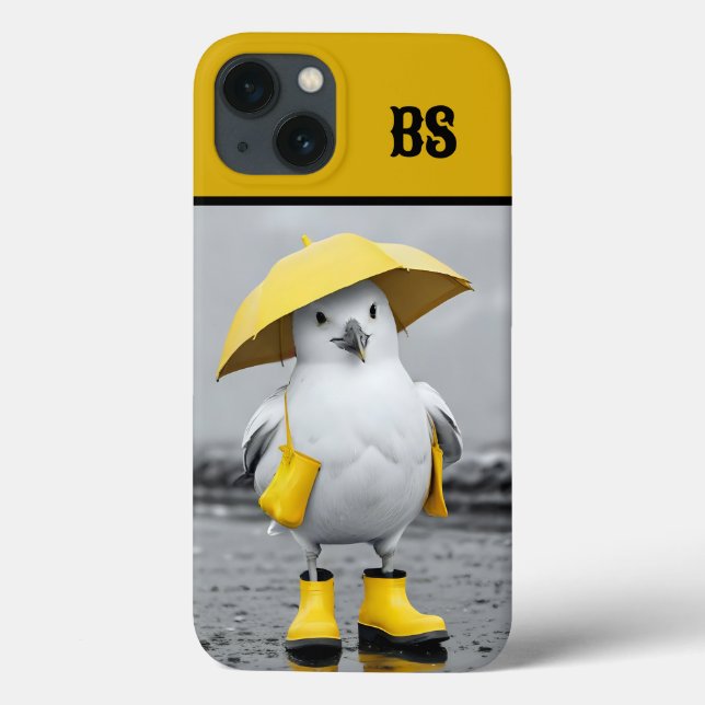 Funny Seagull in Rain Boots – Beach Humor Case-Mate iPhone Case (Back)