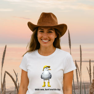 Funny Seagull in Rain Boots – Beach Humor Tri-Blend Shirt