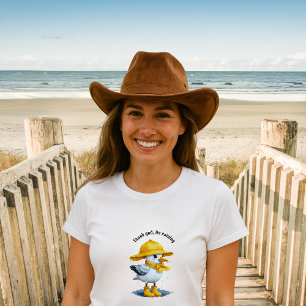 Funny Seagull in Rain Boots – Beach Humor Tri-Blend Shirt