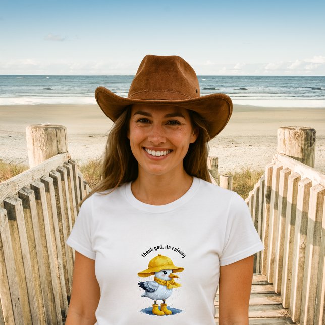 Funny Seagull in Rain Boots – Beach Humor Tri-Blend Shirt (Creator Uploaded)