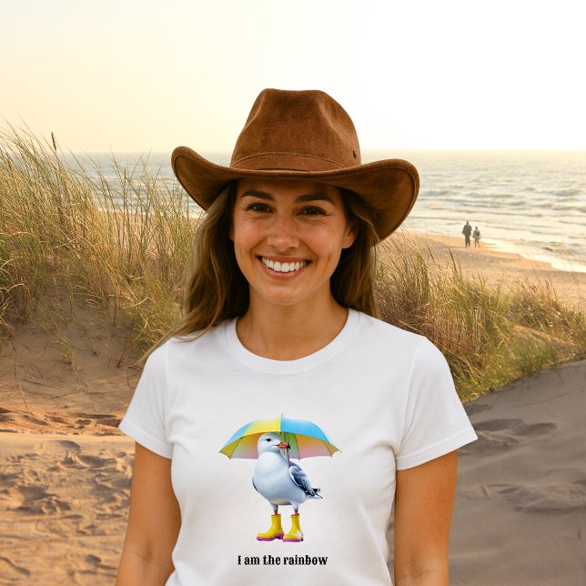 Funny Seagull in Rain Boots – Beach Humor Tri-Blend Shirt (Creator Uploaded)