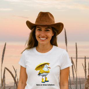Funny Seagull in Rain Boots – Beach Humor Tri-Blend Shirt