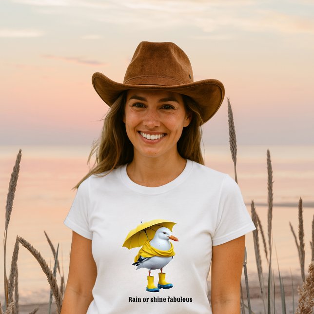 Funny Seagull in Rain Boots – Beach Humor Tri-Blend Shirt (Creator Uploaded)