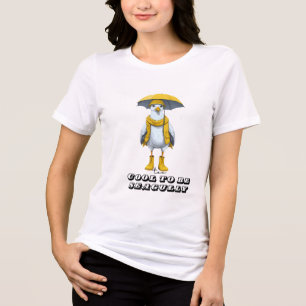 Funny Seagull in Rain Boots – Beach Humor Tri-Blend Shirt