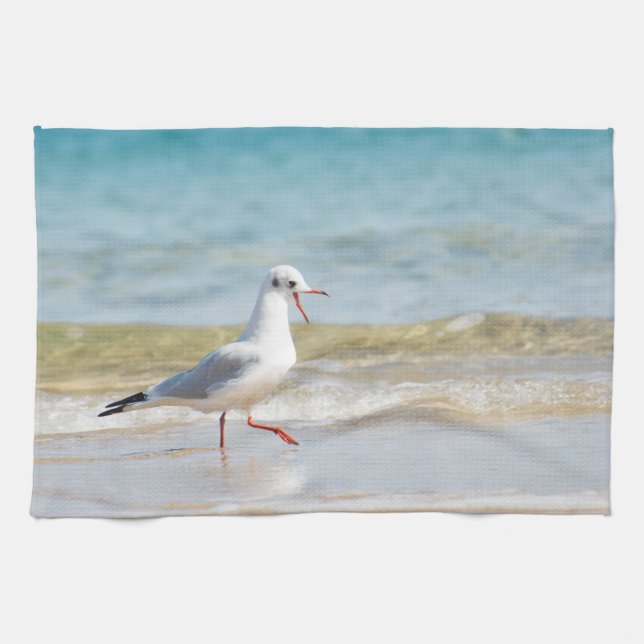 Funny seagull kitchen towel (Horizontal)